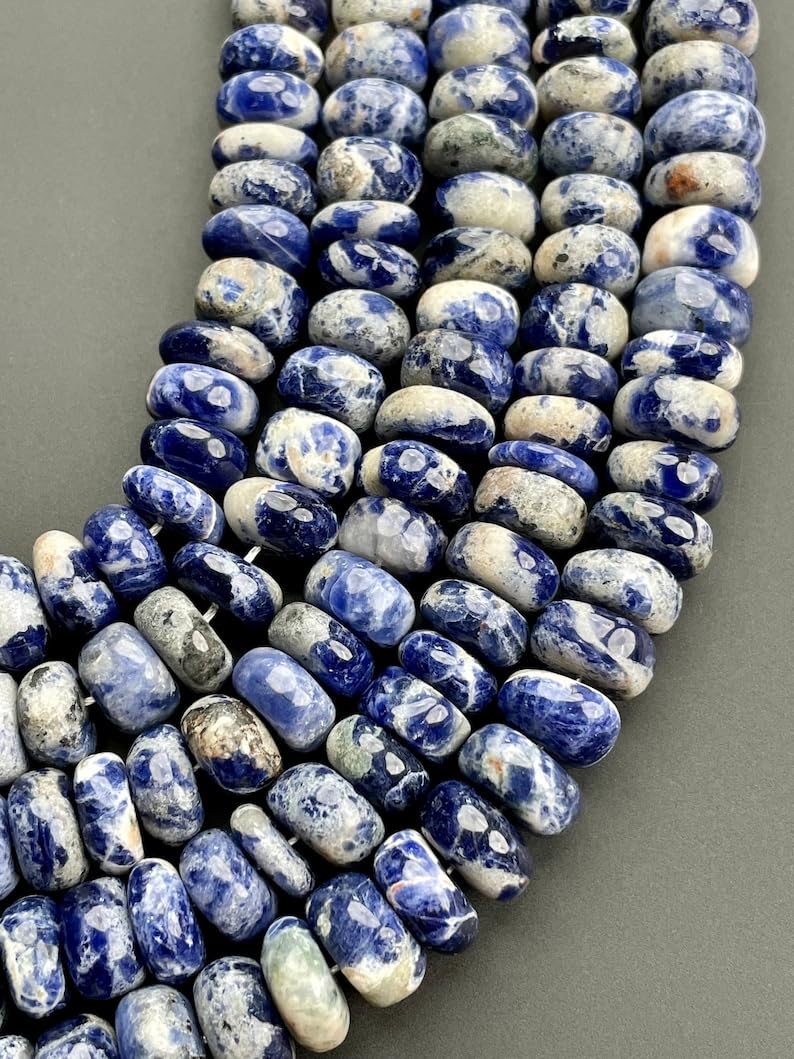 Perles rondes lisses en sodalite naturelle 10mm de long pour collier et bracelet DIY