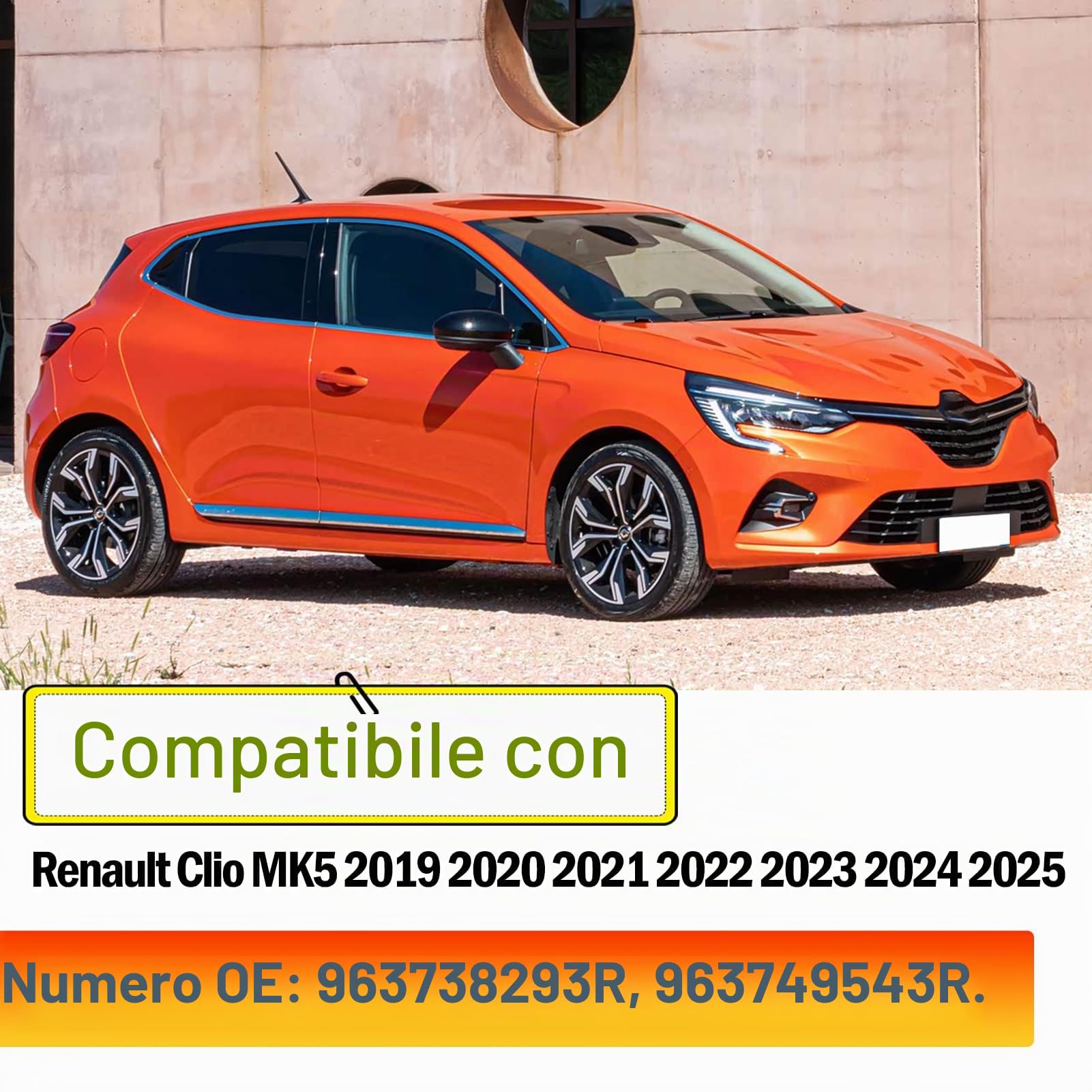 TTCR-II 2PCS Calotte Specchietti Compatibile con Renault Clio MK5 2019-2025 | Sinistra+Destra Calotta Specchietto Clio 5 Tappi Specchietti per Renault Copri Specchietto 963738293R 963749543R-Nero
