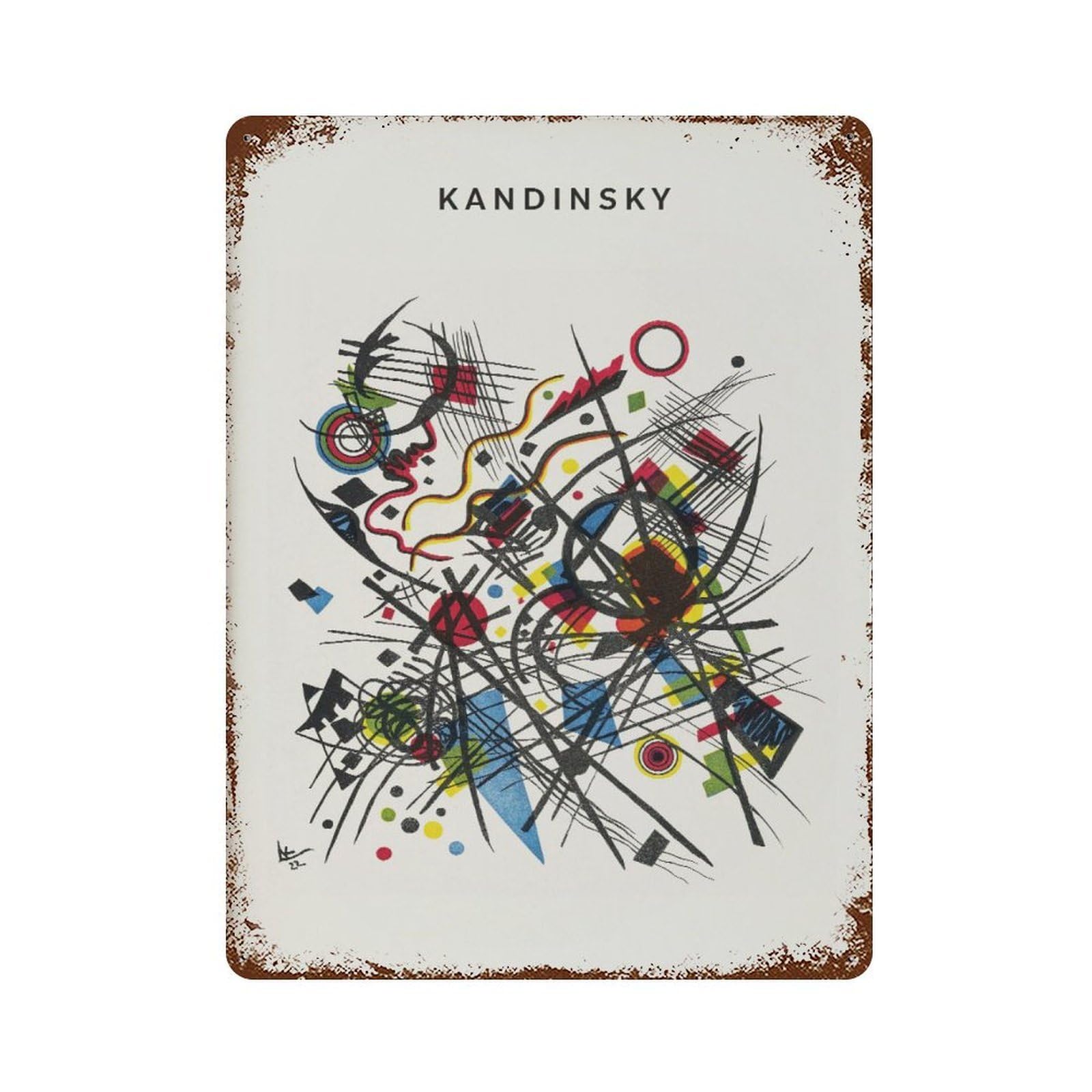 xiaoxiaoshen Wassily Kandinsky Exhibition, Abstract Paintings, Modern Work, Home Decor Wall Decor Art Metal Tin Poster Modern Home Decor Art Home Bar Shop Decorations Vintage Sign 40x30cm