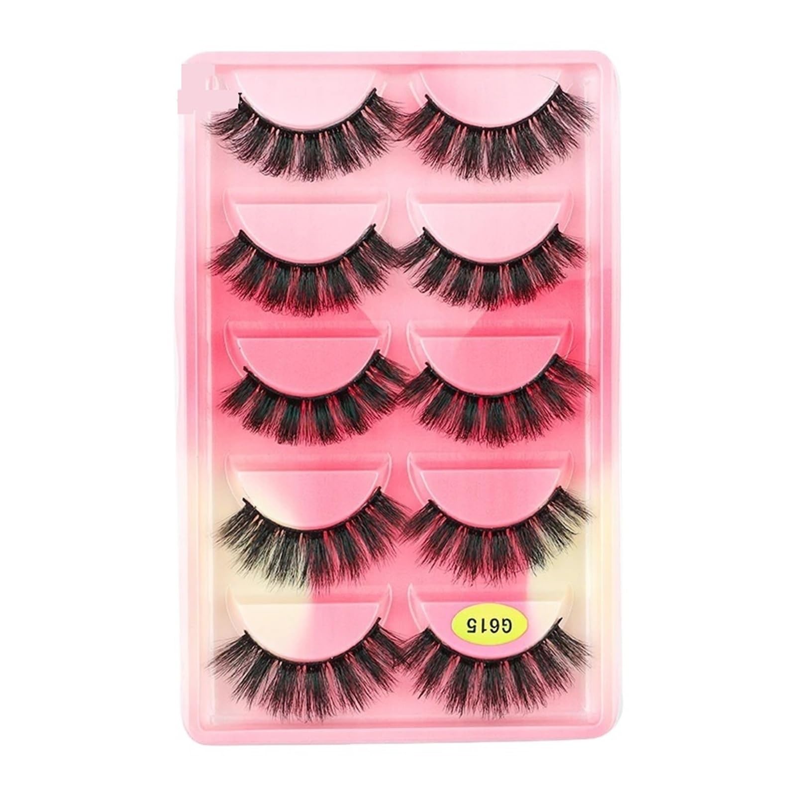 UAMOU Mink Lashes Bulk 5 Paar natürliche lange künstliche Wimpern Cilios Nerz 3D Falsche Wimpern Make-up Flauschige Wimpern maquillaje Cheerfully (Color : G615CS, Size : 10 BOXES (50 pairs))