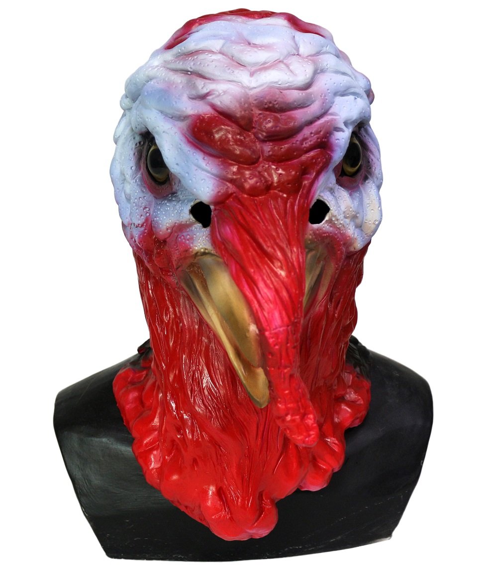 Classical Thanksgiving Day Animal Rubber Latex Turkey Mask Multicolored, Multicolor, Adult