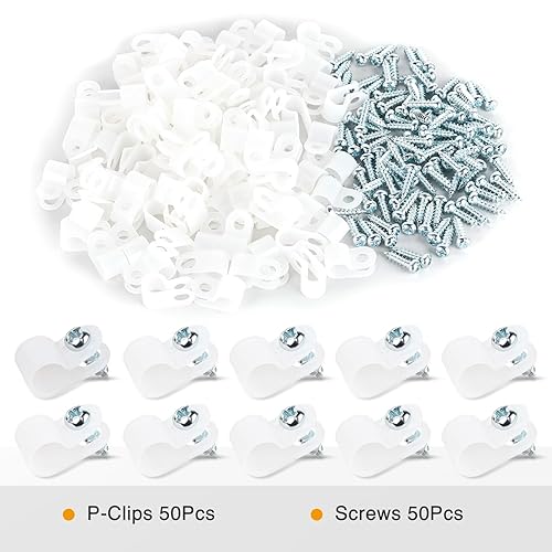 Vista 14 de GOOACC Clips de montaje estilo P de cuerda de 1/2 pulgada con tornillos Phillips de acero inoxidable con cabeza panorámica