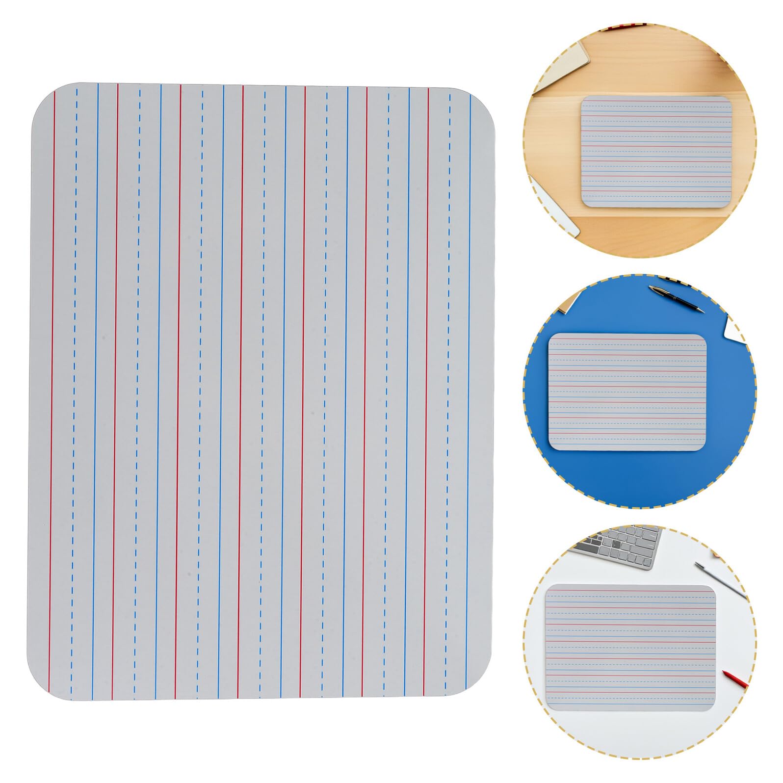 Veemoon Lot de 5 Petits Tableaux Blancs Effaçables à Sec avec Lignes 23 X 30 CM Double Face Portables et Légers pour Écriture Cursive Entraînement Scolaire et Bureau
