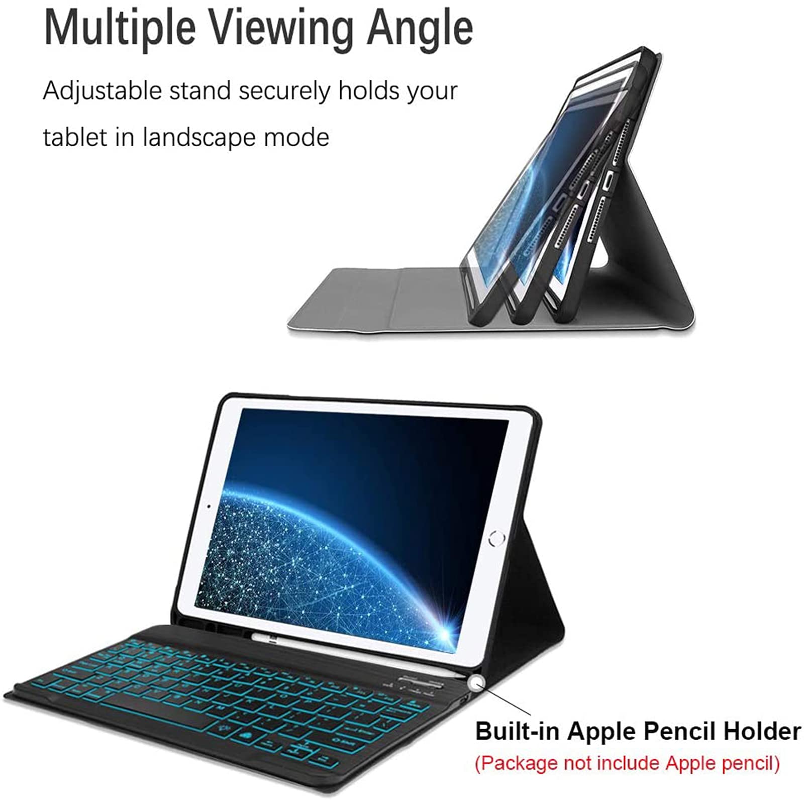 Ipad 7th And 8th Generation Keyboard Case With Colors