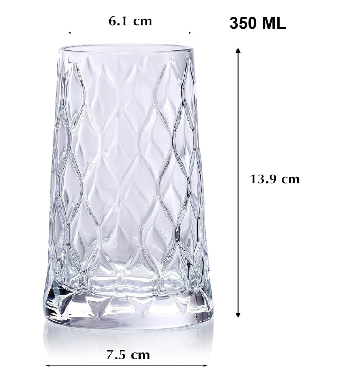 Melbify Leafy Cocktail Glasses Set of 12 | 350 ml Highball Glass | Tall Long Transparent Unique LIIT Glass 4