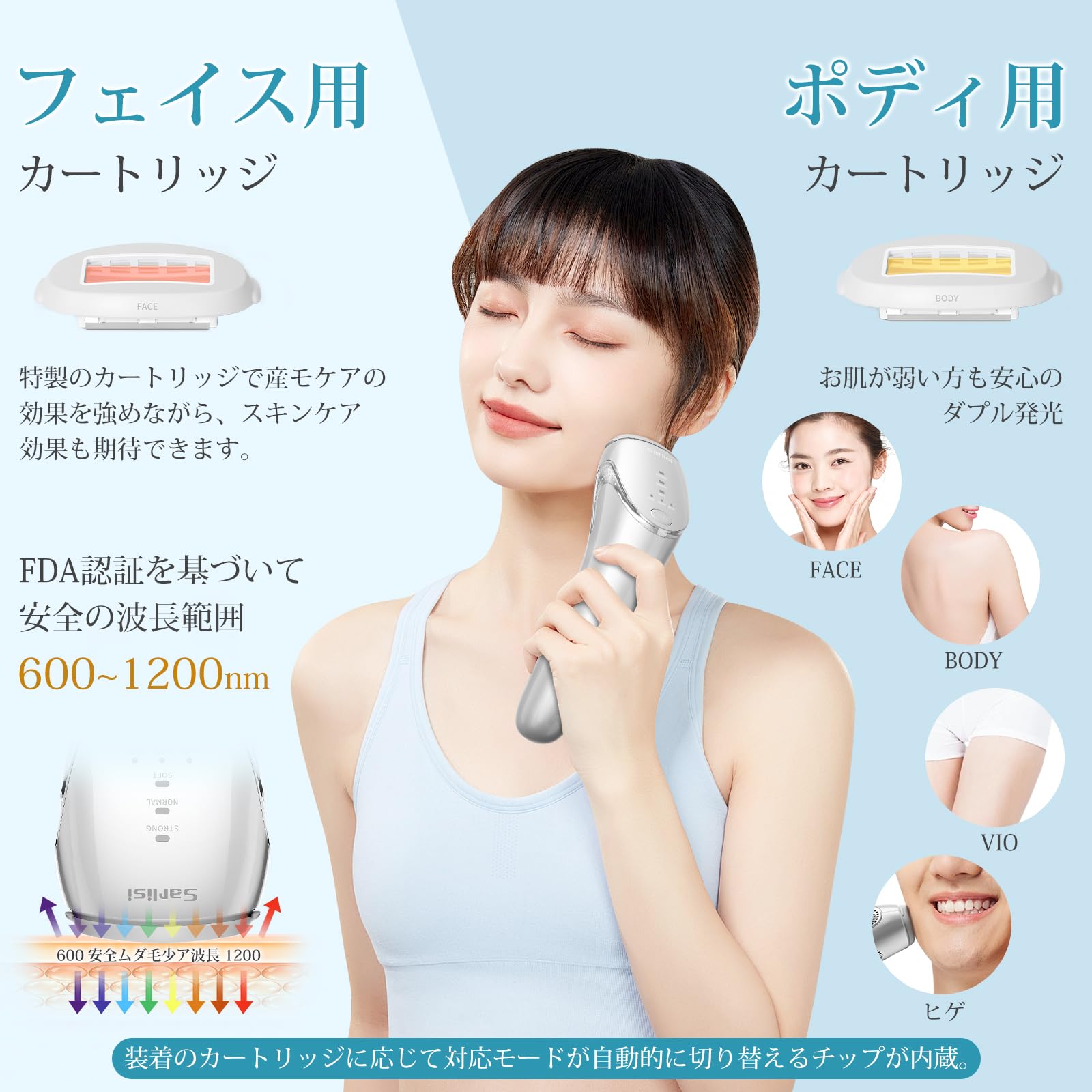 Amazon | Sarlisi 脱毛器 全身脱毛 【先端技術・冷風式】ソフト冷感