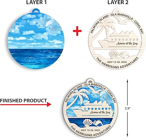 Miniatura 9 de Adorno de Navidad personalizado para parejas en la playa, texto personalizado, bonito adorno de playa, vacaciones memorables, adorno de playa de