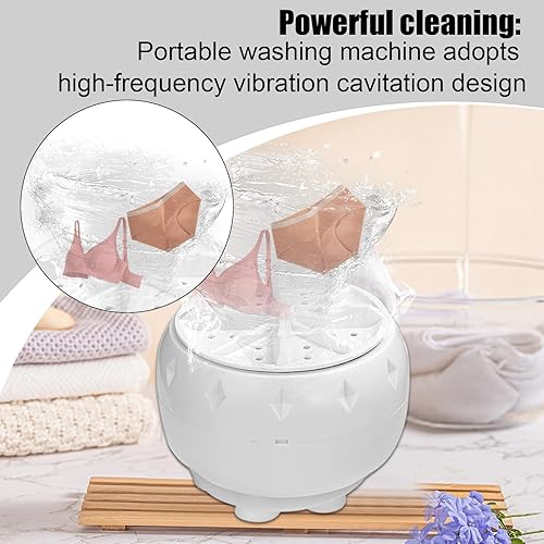 Miniatura 2 de Lavadora portátil  Arandela ultrasónica de turbina de 3.9 x 2.8 in, mini limpiador automático, dispositivo de lavandería compacto  Máquina de ahorro