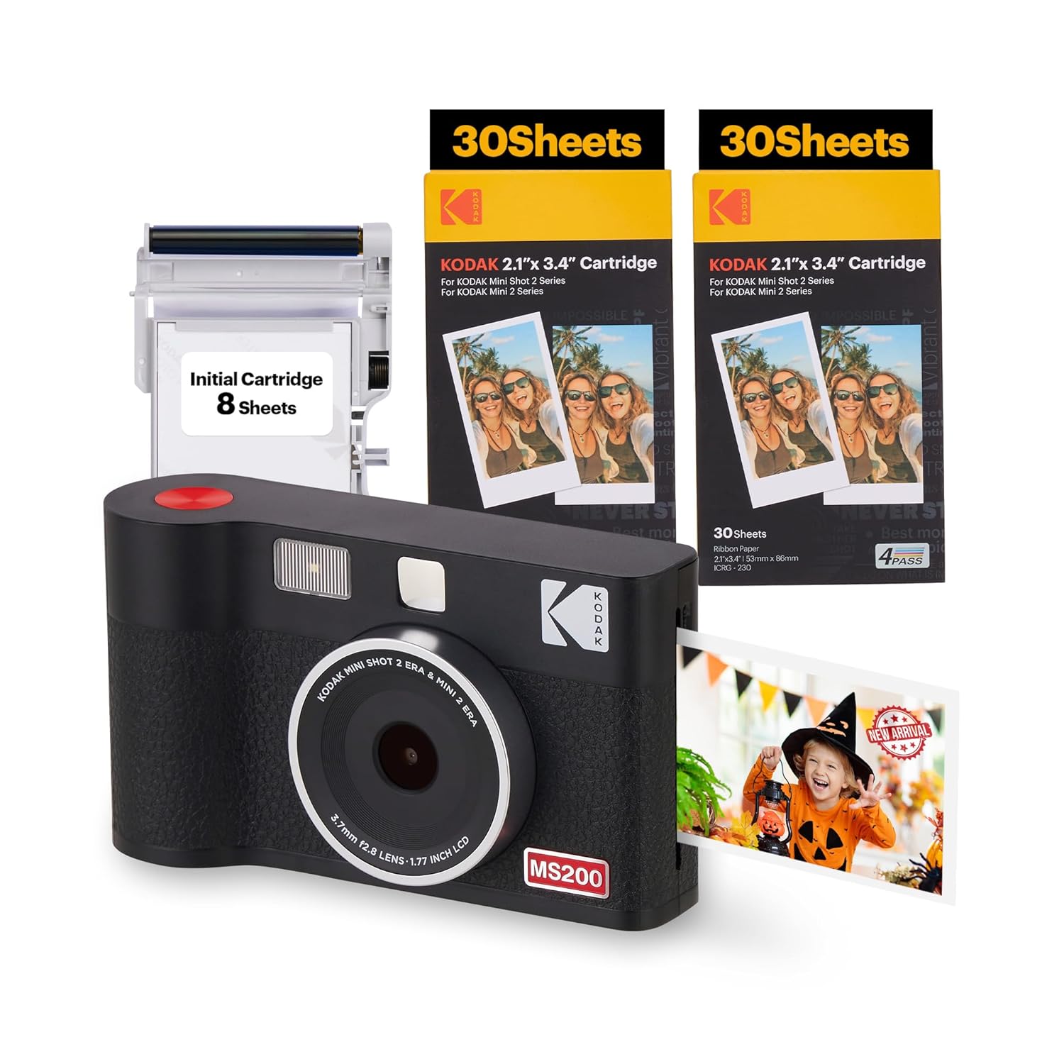 KODAK Mini Shot 2 ERA 4PASS 2-in-1 Instant Camera and Photo Printer (Black, Camera + Initial 8 Sheets + 60 Sheets) KODAK Mini Shot 2 ERA 4PASS 2-in-1 Instant Camera and Photo Printer (Black, Camera + Initial 8 Sheets + 60 Sheets)