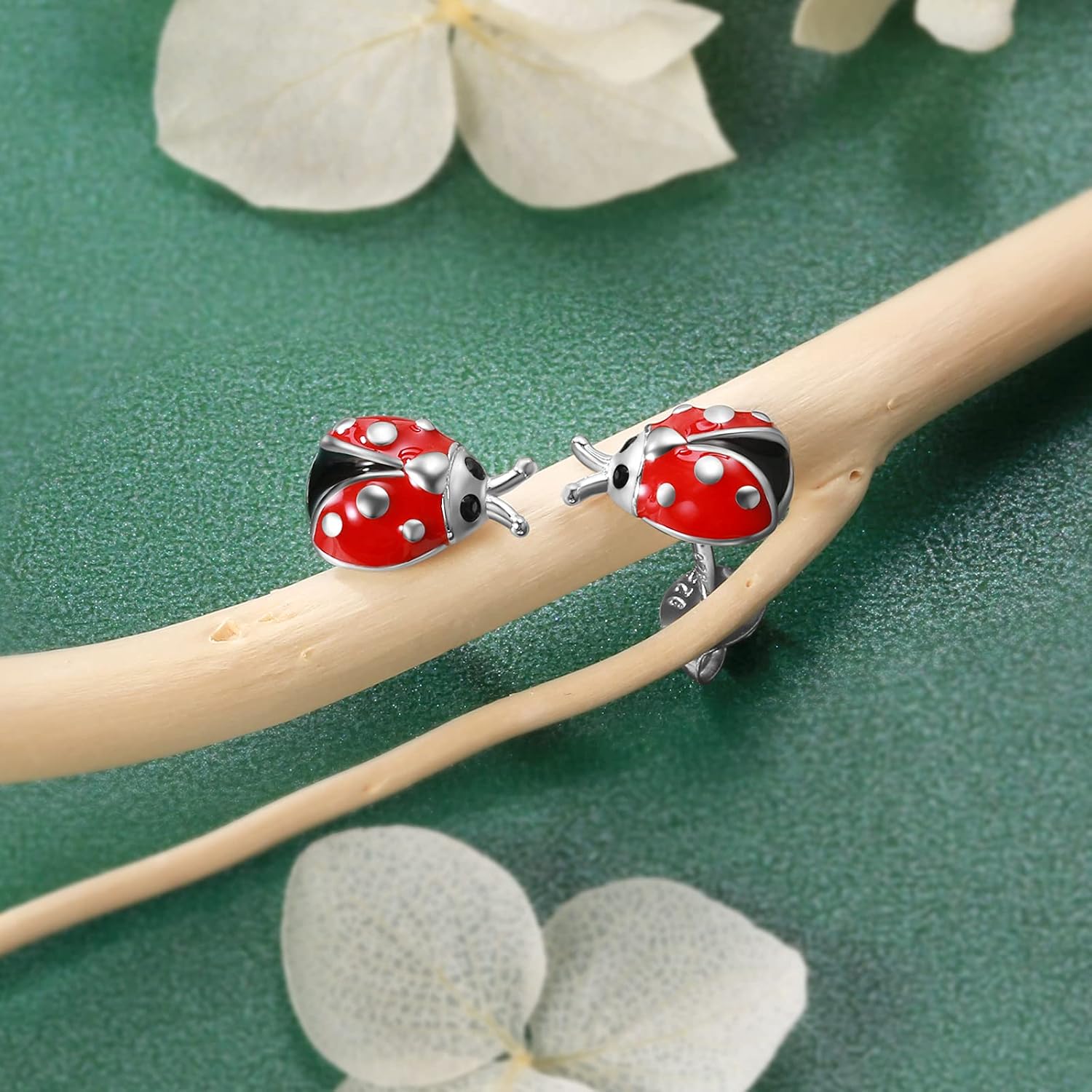 Sterling Silver Animal Stud Earrings: Ladybug Elephant Cat Mermaid Hippo Llama Earrings Jewelry Gift for Women Animal Lovers
