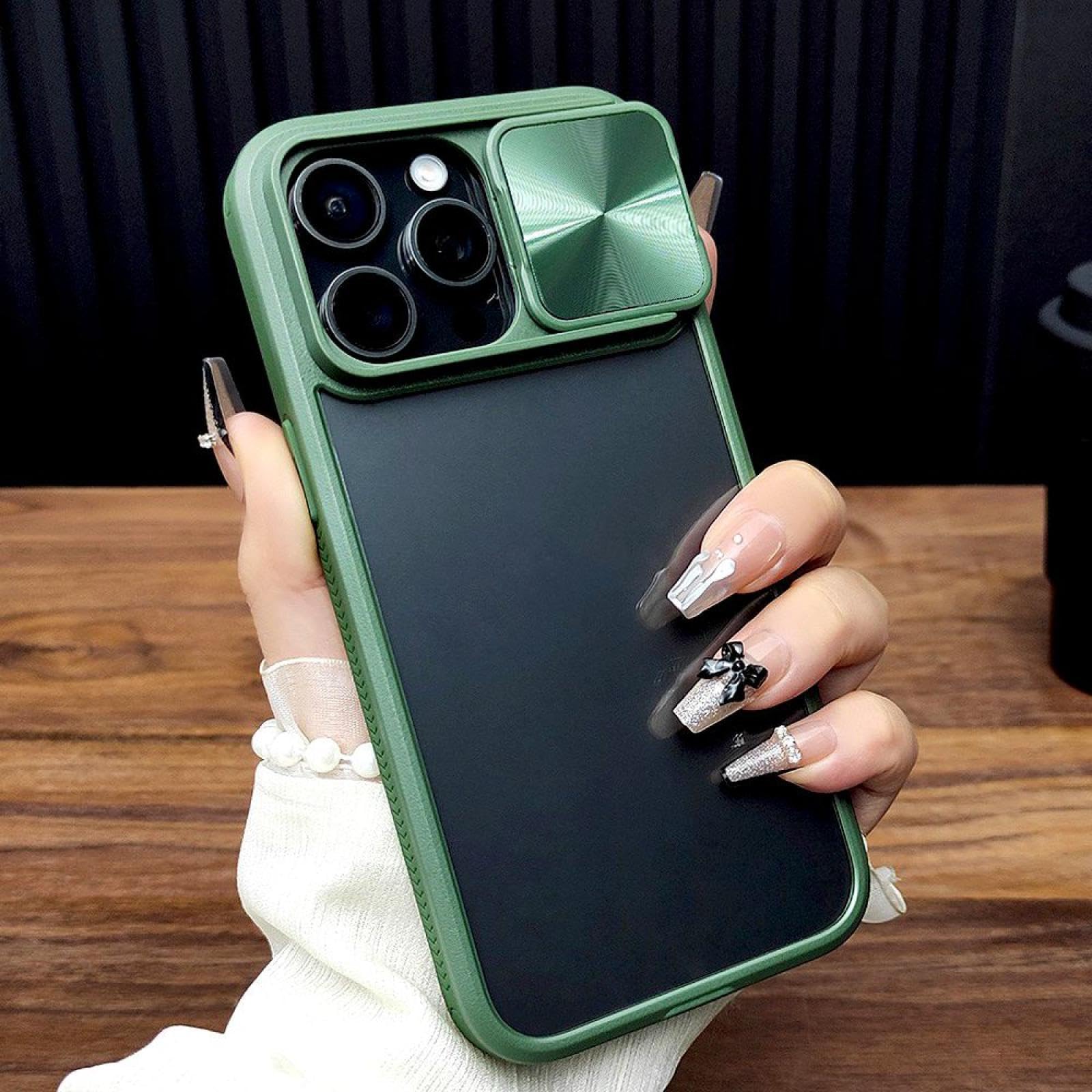 Coque antichoc iPhone 14 Pro réglant le problème de rayure objectif vert - 6