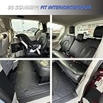 Tapis de sol pour 2017-2026 Chrysler Pacifica / 2020-2026 Voyager (non hybride avec tapis de coffre) TPE Toutes les conditions météo Car Liners Cargo Liner Accessoires 7pc-Black