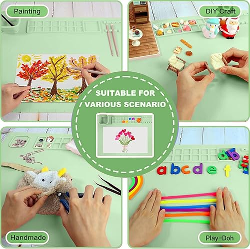 Vista 33 de Tapete de silicona para manualidades, 20 x 16 pulgadas, tapete de silicona plegable antiadherente para manualidades, acuarela, corte, creación, Rosa