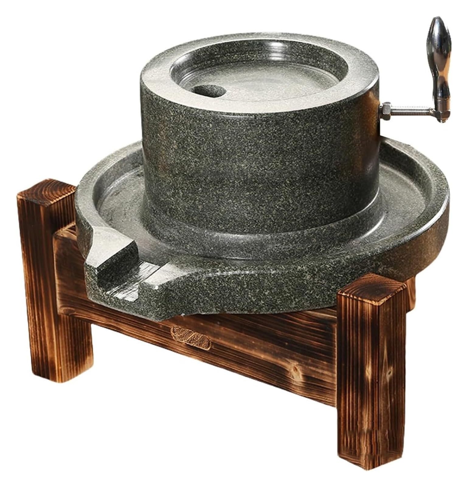 Moulin à pierre manuel en bois et inox 20 cm, l'excellence du fait maison authentique