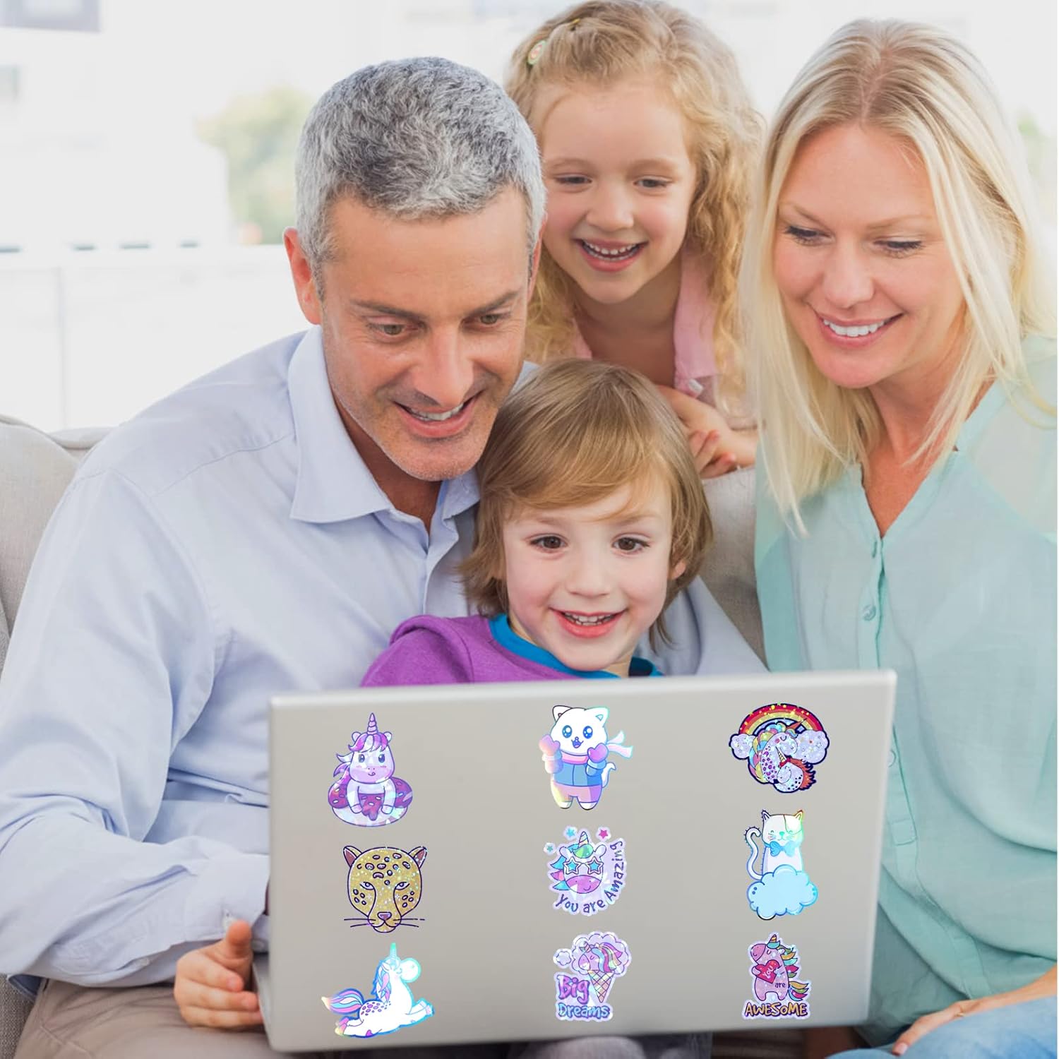 20 Sheets Holographic Printable Sticker Paper, 8.5x11 Inch Vinyl Sticker Paper for Inkjet & Laser Printer, Waterproof Dries Quickly Sticker Paper - Diamond/Rainbow/Glossy White/Star : Office Products