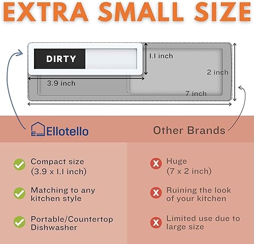 Miniatura 9 de Imán para lavavajillas de 3.9 x 1.1 pulgadas, tamaño extra pequeño, indicador deslizante, accesorios de cocina magnéticos fuertes, artículos