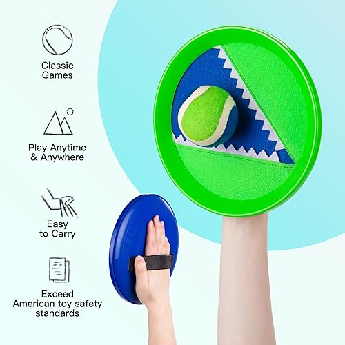 Miniatura 92 de EVERICH - Juego de pelota de lanzamiento y captura mejorado, juegos para interiores y exteriores para niños de 3 a 12 años, juguete de agua