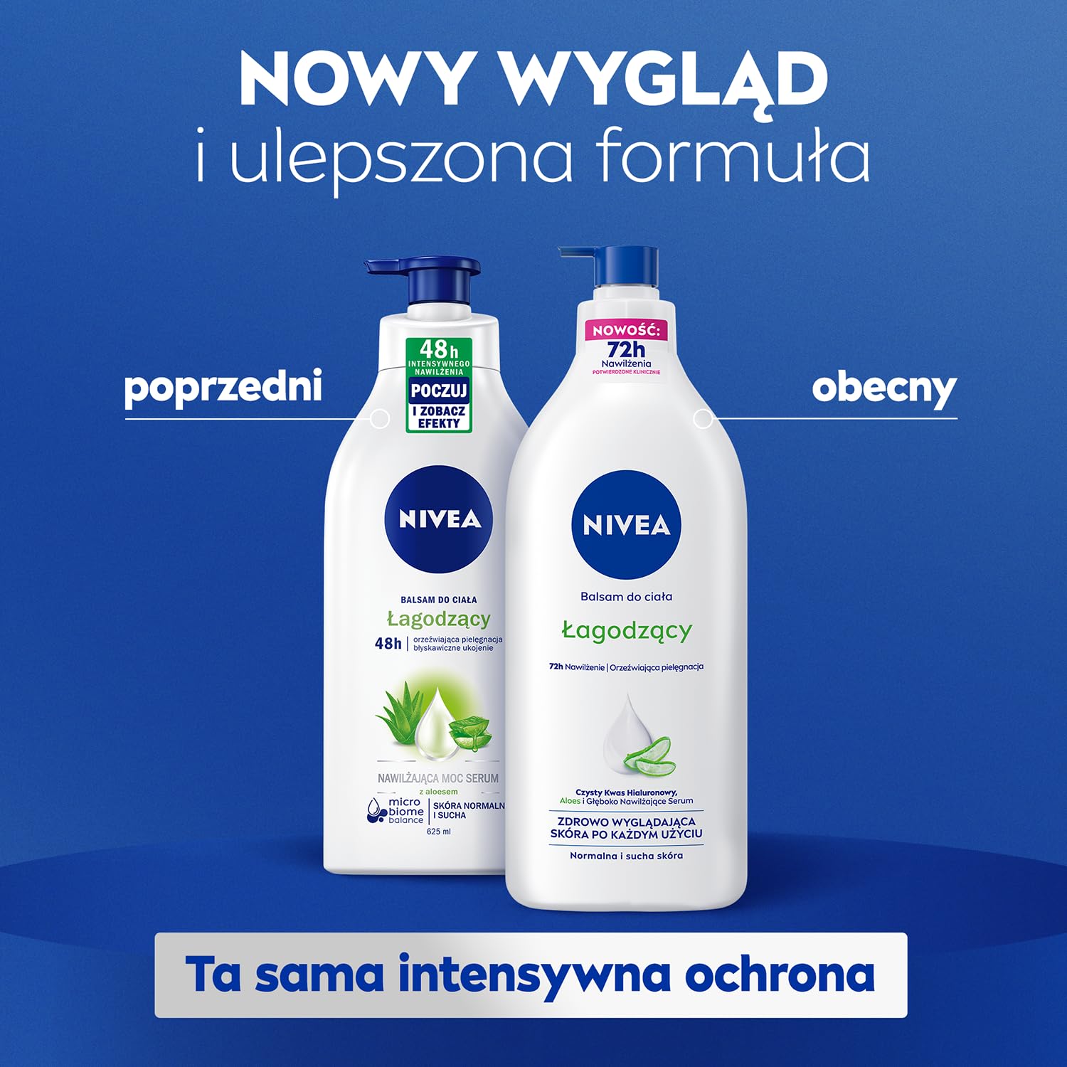 NIVEA 5w1 Complete Care Łagodzący balsam do ciała z aloesem, z pompką 625 ml