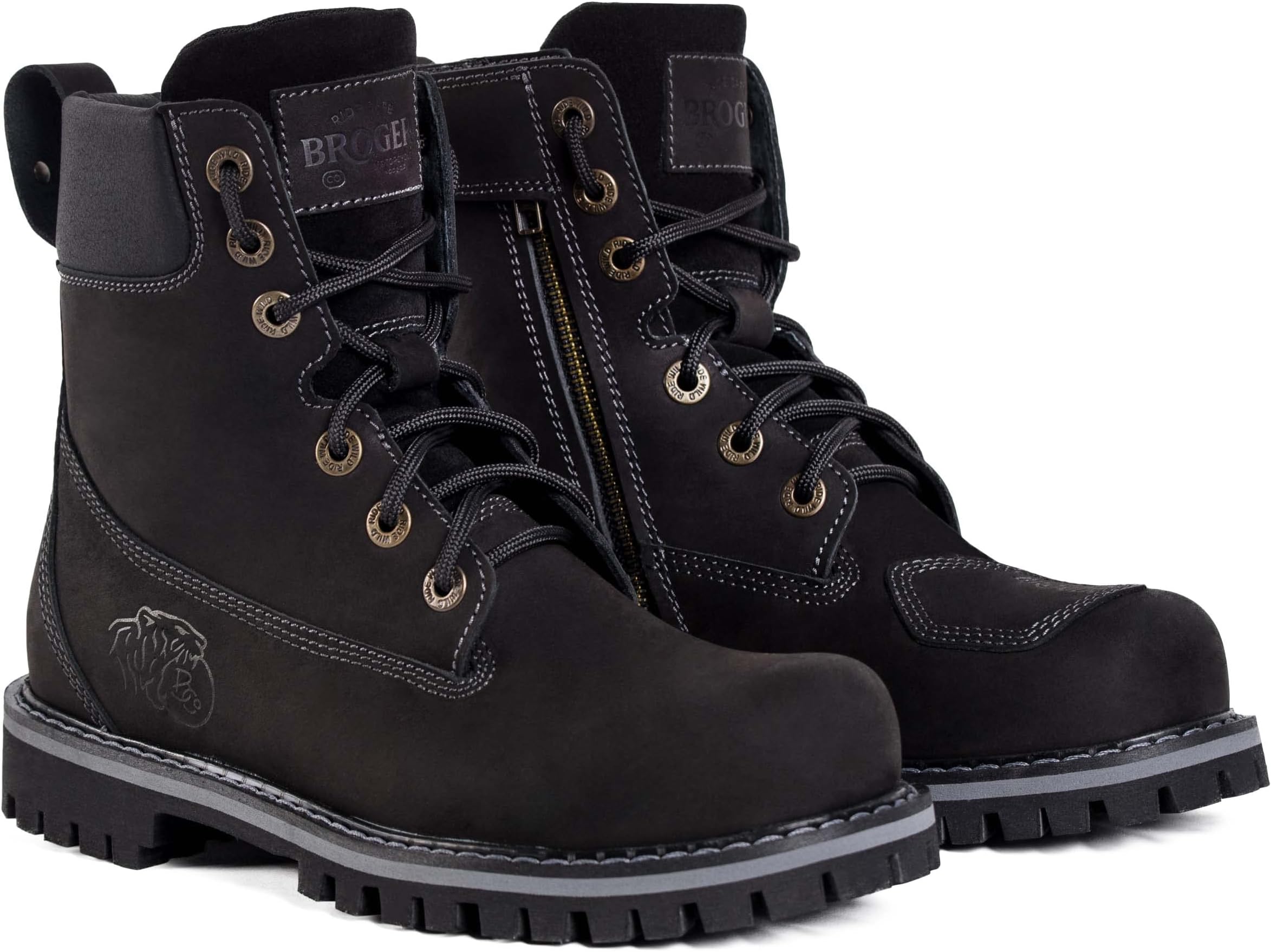 BROGERAlaska II motorcycle boots, cowhide leather, SAS-TEC ankle protectors, reinforced heels and stiffened toe, double and triple seams