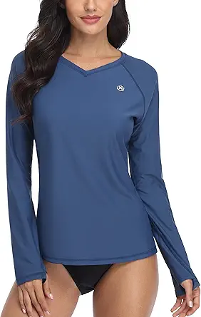 ATTRACO Women’s Rash Guard Swim Shirt Long Sleeve UV Sun Protection Quick Dry