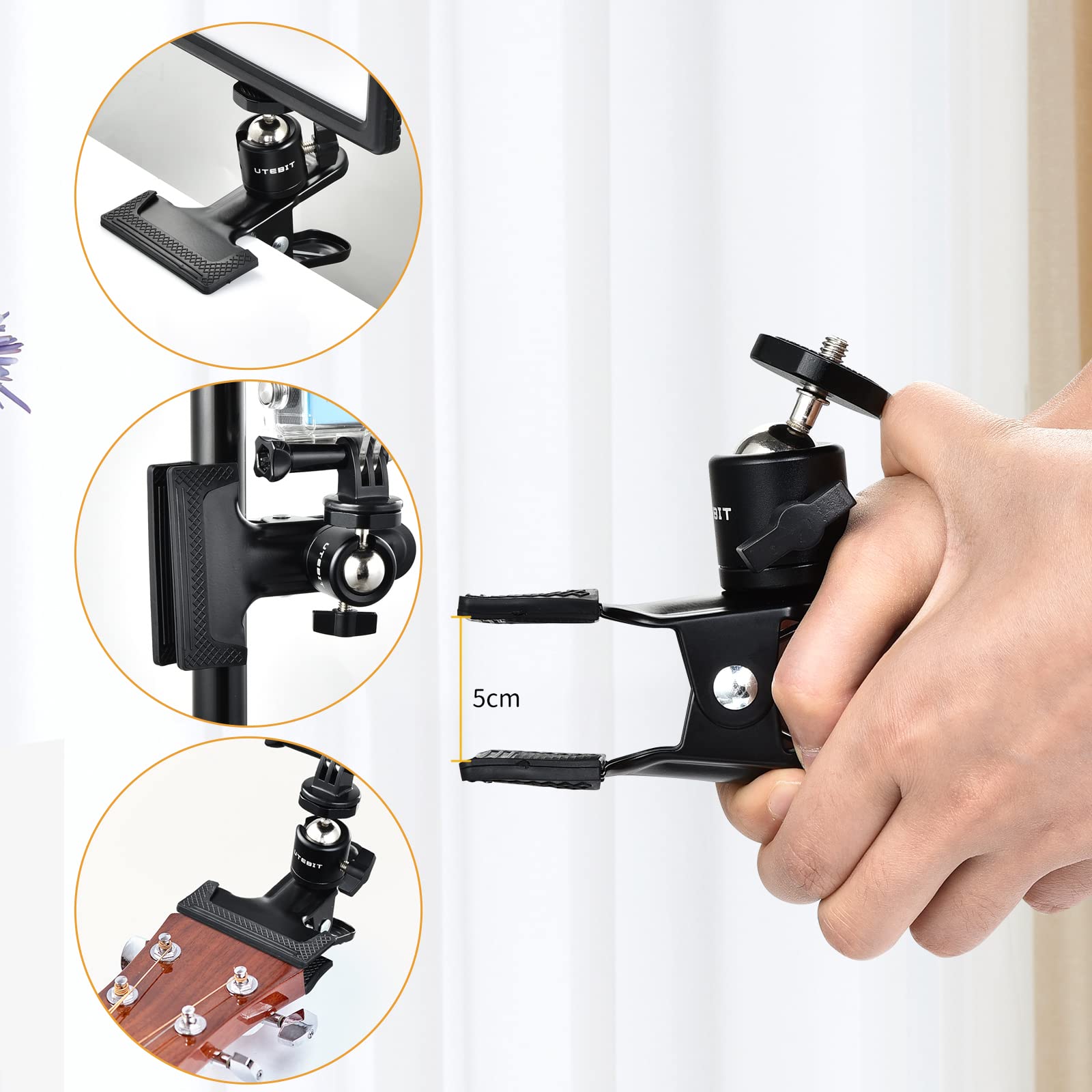 Adattatore per testa a sfera per fotocamera (confezione da 2) con clip