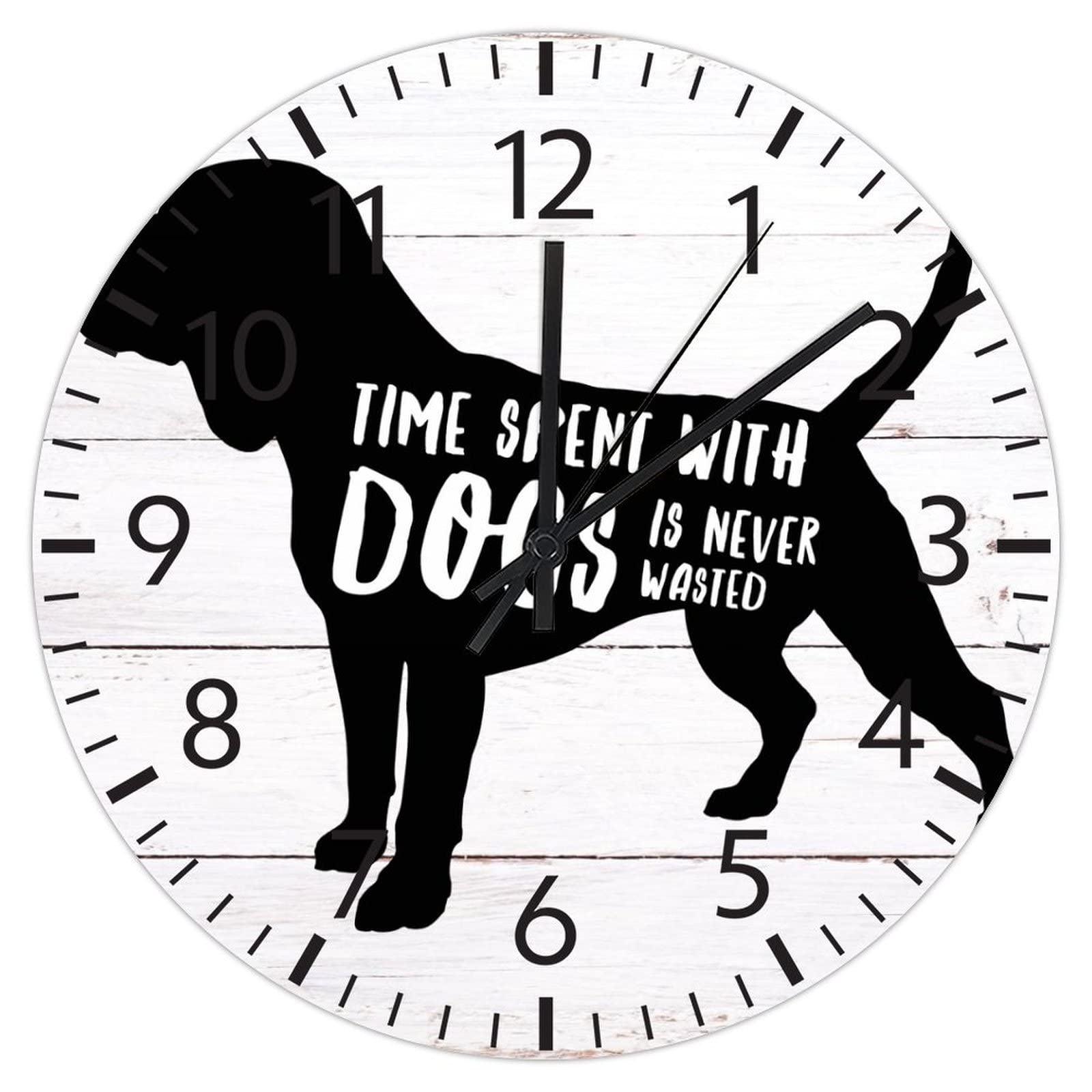 Horloge murale originale 30 cm : le cadeau idéal sans cadre pour amoureux des chiens
