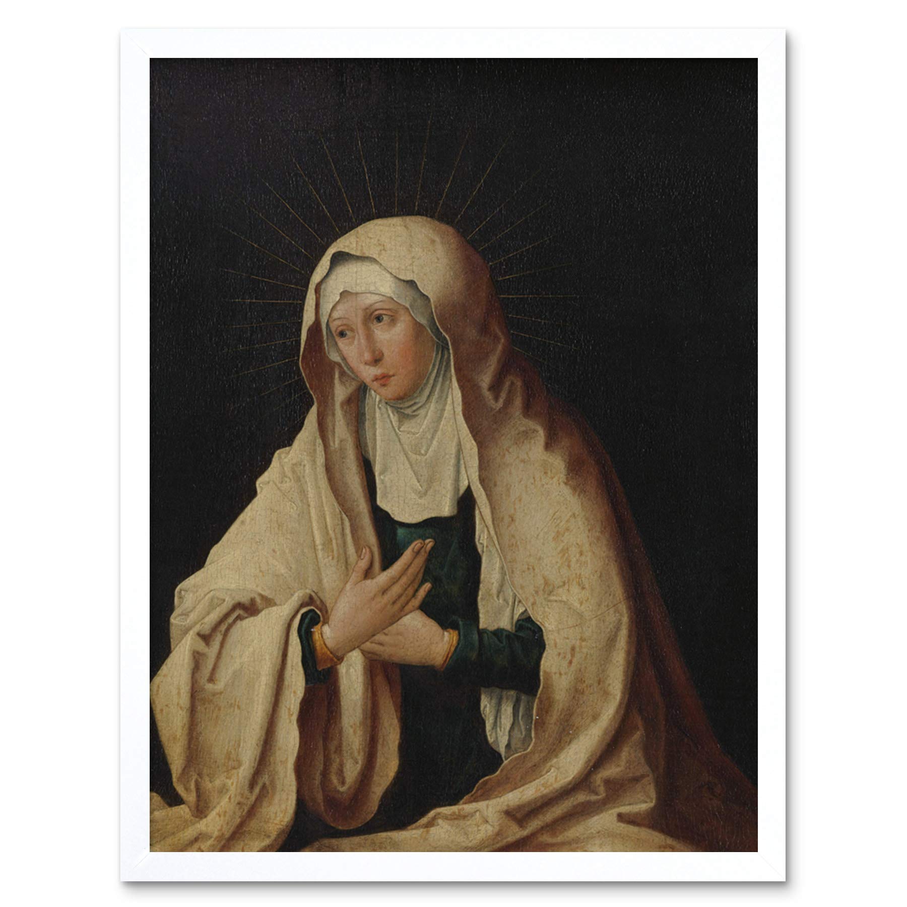Artery8 Van Leyden Virgin Mary Painting Art Print Framed Poster Wall Decor 12x16 inch
