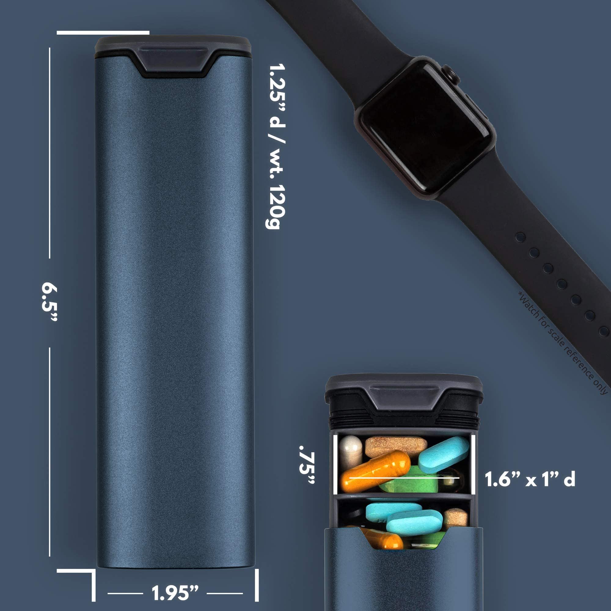 Pilulier 7 Jours, pilulier de Voyage hebdomadaire pour suppléments, pilules, vitamines, Porte-Pilule de Grande capacité pour contenir des médicaments,Blue