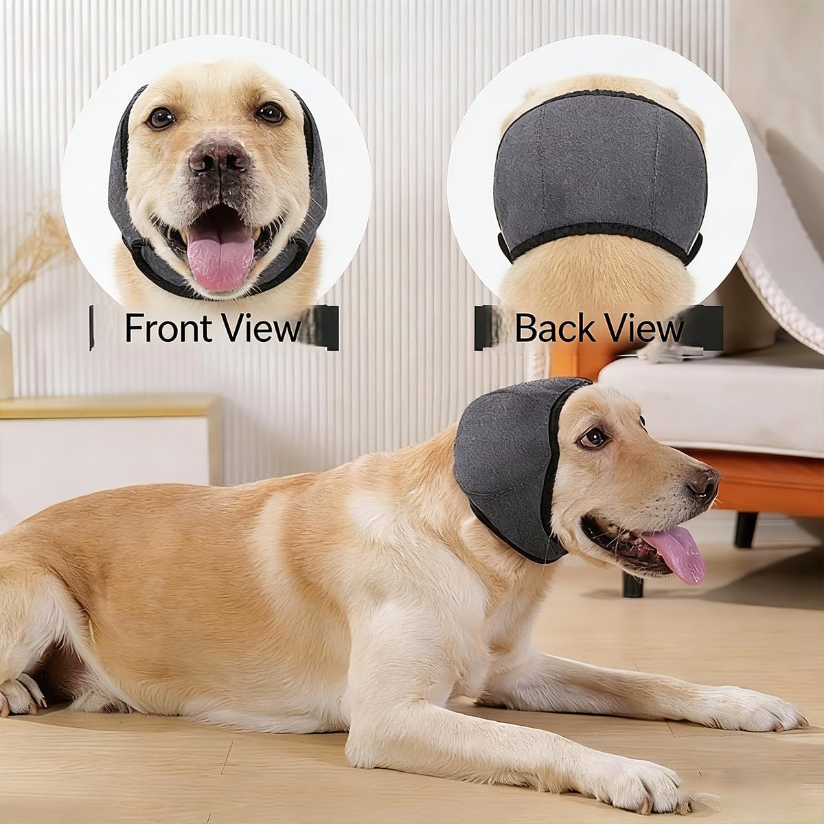Dog Ear Covers for Bath: Waterproof Ear Wraps Noise Cancelling for Fireworks/Swimming/Vet Visits/Grooming/WalkingDogs image 3