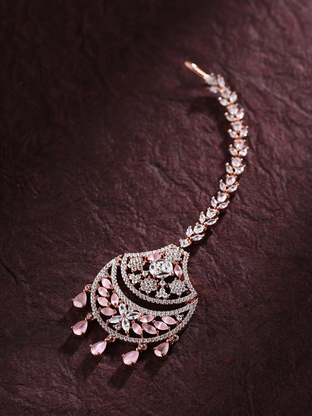 American Diamond Maangtika in Plating, Elegant Design