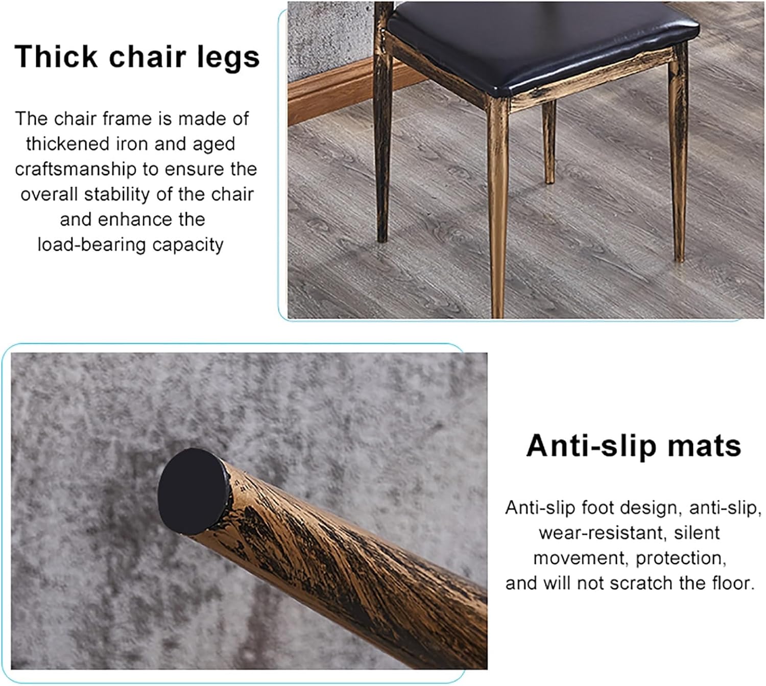 Square Dining Table and 4 Chairs Set, Kitchen Lounge Living Room Modern Leisure Dining Room Furniture, Coffee Shop Leisure Table Retro Style, Suitable for Lounge, Living Room(Size:Type-e)