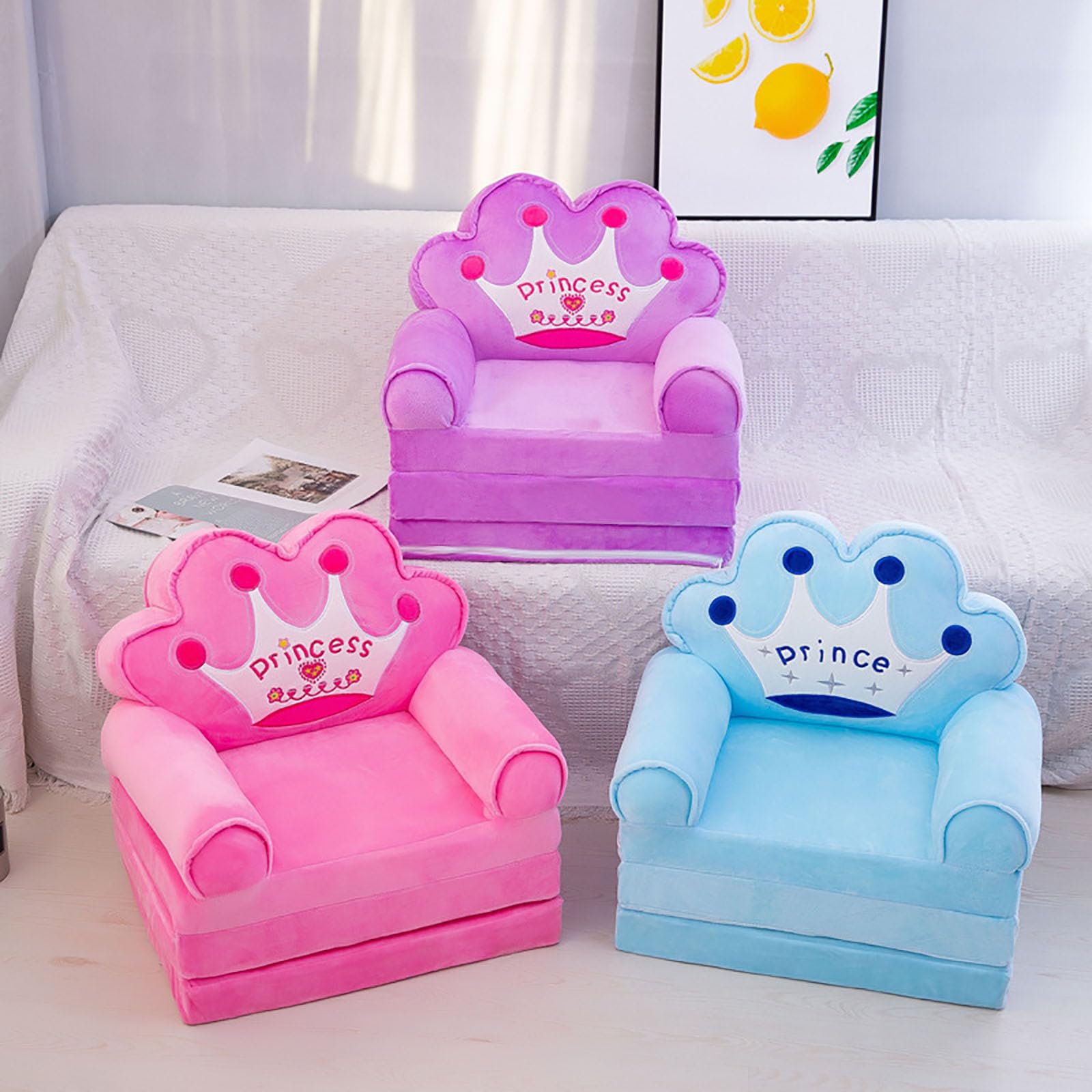 YUDIZWS Divano pieghevole per bambini del fumetto, divano per bambini pieghevole in peluche forma per bambini Divano Schienale Poltrona letto imbottita 2 in 1 Flip Open Couch Seat