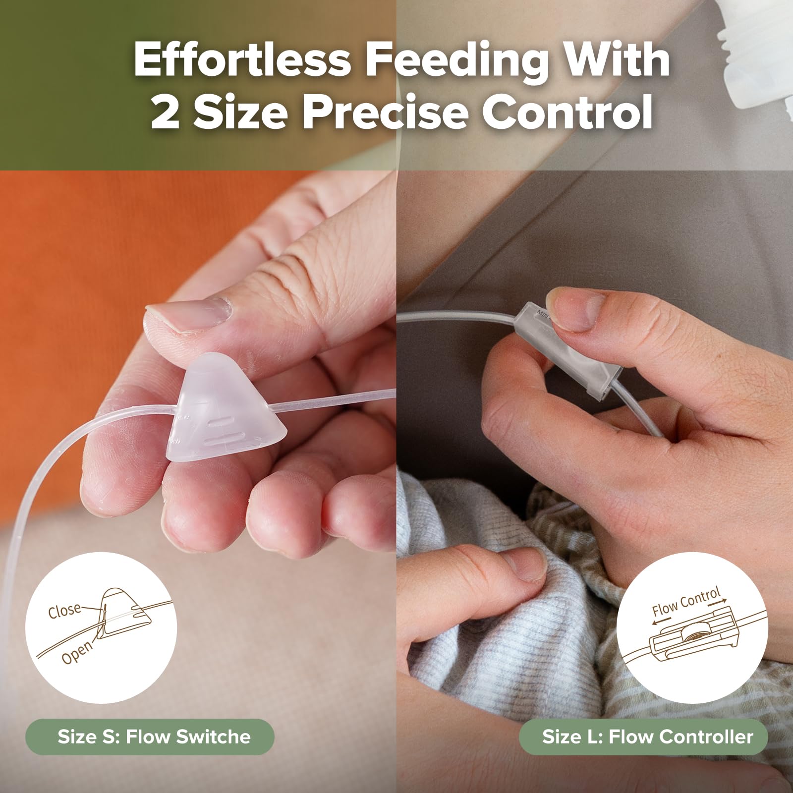 haakaa Baby Supplemental Nursing System for Stillen, Silikon Baby Fütterungsschlauch & Beutel Set, Brustergänzungsmittel mit Dual Tube Flow Control, Lebensmittelechtes Silikon