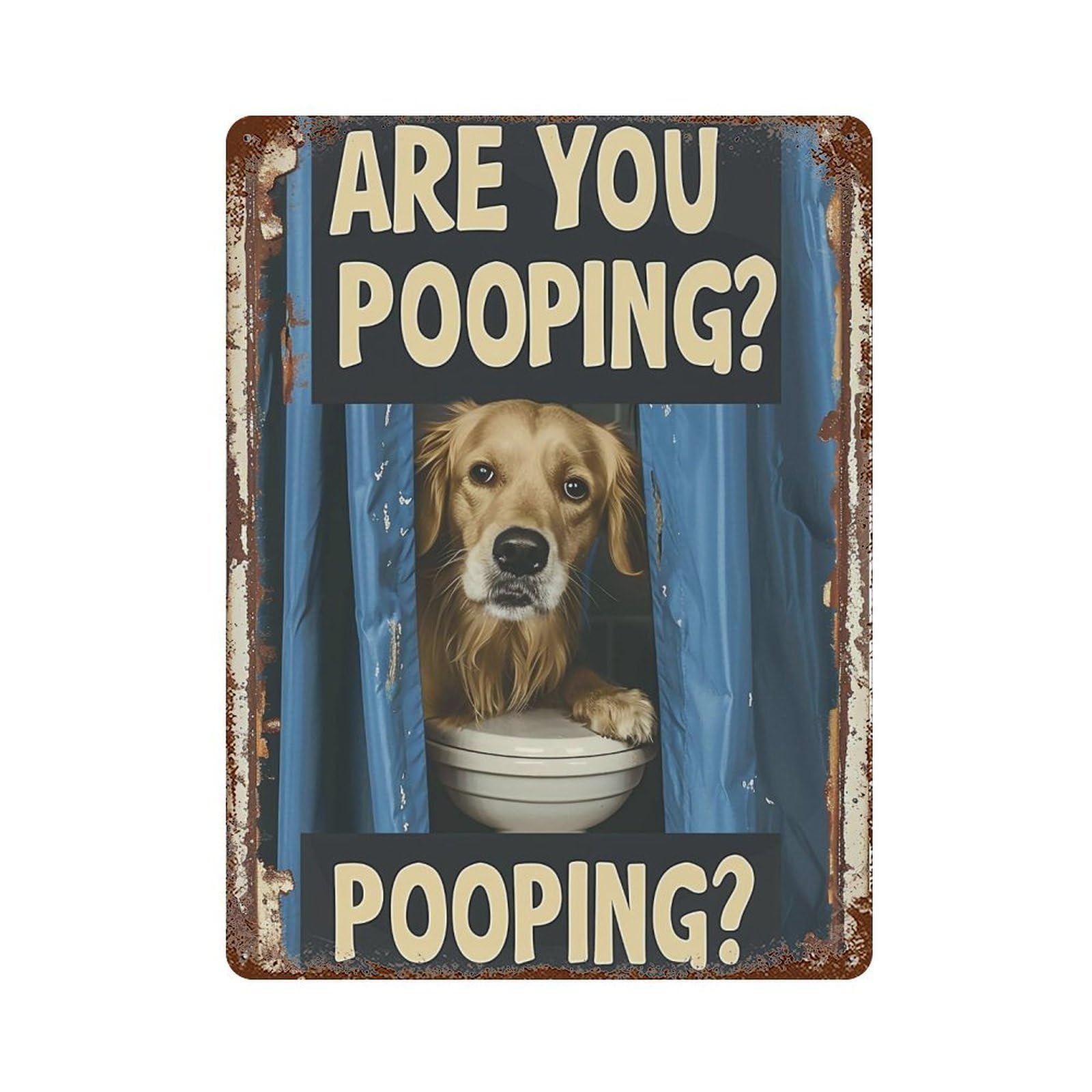 FHUYEURHRY Golden Retriever Are You Pooping 04 Wall Decor Retro Iron Vintage Art Metal Tin Sign Poster Modern Home Cofffee Club Art Bar Shop Decorations Style-2 40x30cm