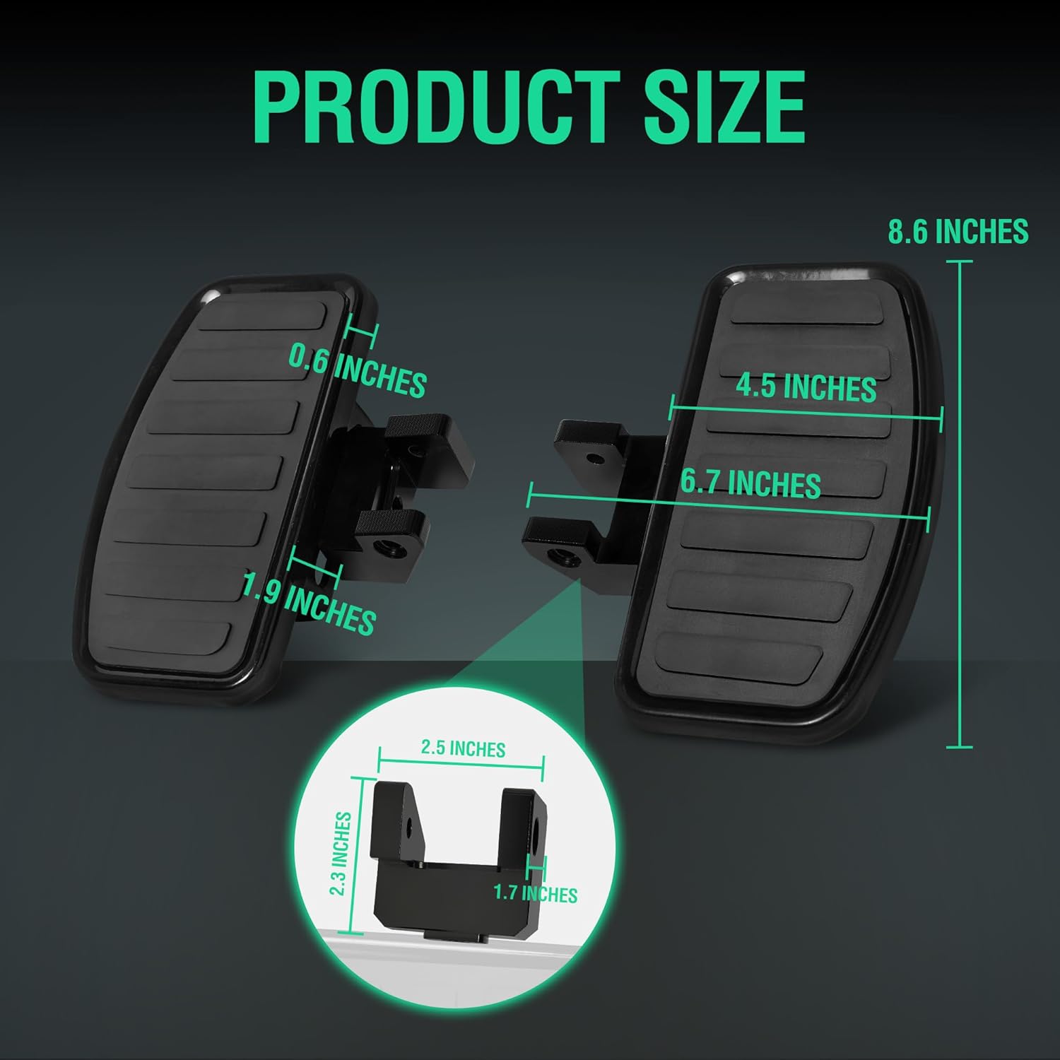 Driver Floorboards for Can-Am Spyder F3/F3-S/F3-T (2015-2025) - Large Wide Rider Foot Rest, Front Driver Footpegs Accessories (Horizontal Ribs, Black)