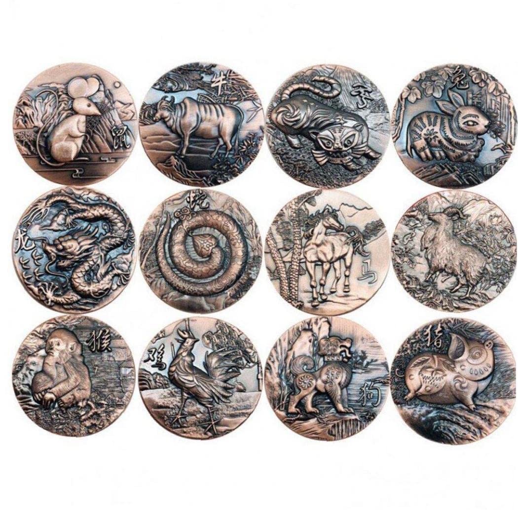 新品　レプリカコイン12枚セット　ゴールデン十二支記念コイン  送料無料 レプリカコイン12枚セットゴールデン十二支記念コイン Amazon.co