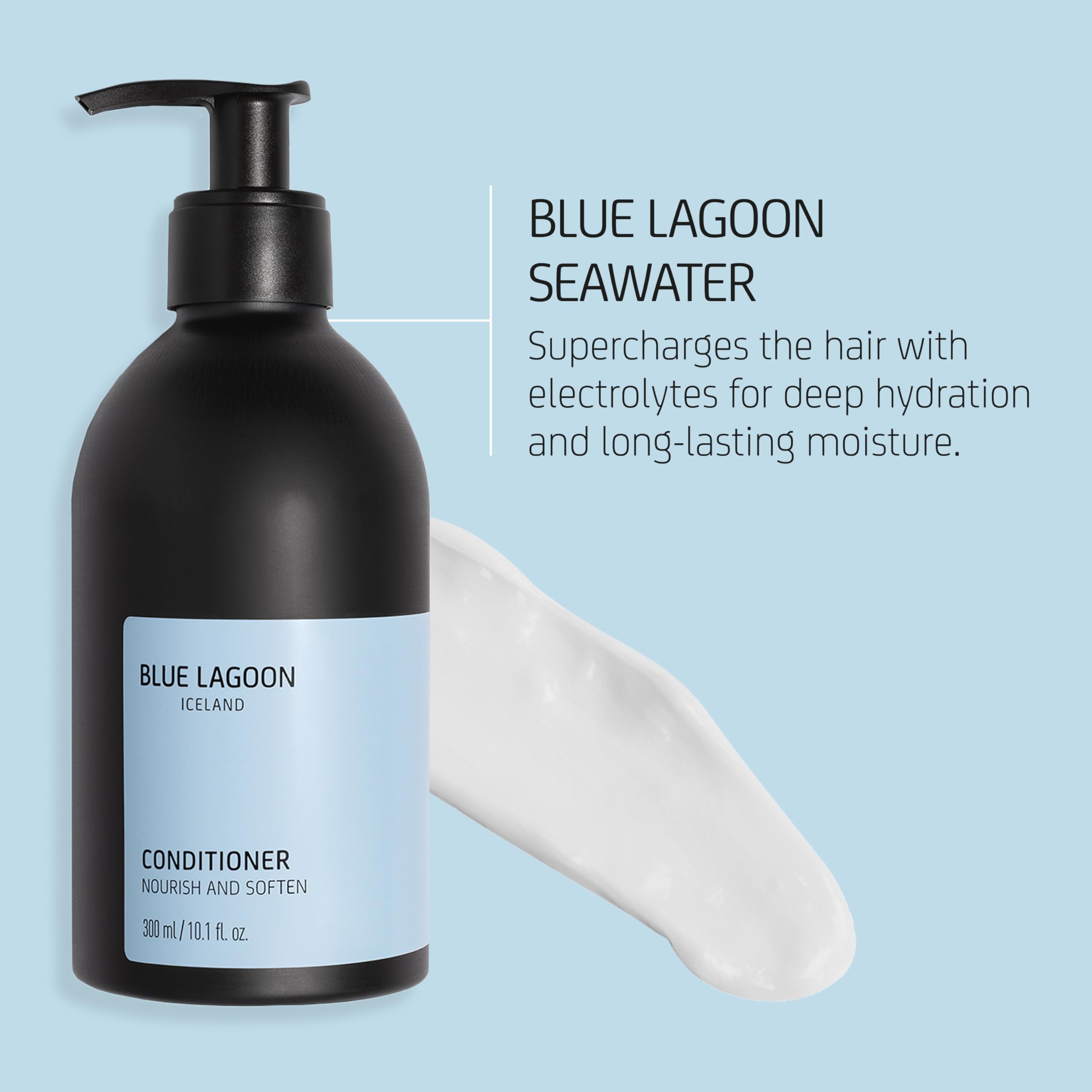 Blue Lagoon Skincare Conditioner - Mit Blue Lagoon Meereswasser - Pflegt, spendet Feuchtigkeit, entwirrt & macht das Haar geschmeidig - Cremige, leichte Textur - Für alle Haartypen - 300ML