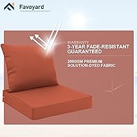 Vista 5 de Favoyard Juego de cojines de asiento para exteriores, 24 x 24 pulgadas, impermeables y resistentes a la decoloración, cojines para muebles de patio