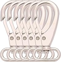 Vista 9 de BIKICOCO Gancho giratorio de 1 pulgada, cierre de pinza de langosta, clip de resorte de gatillo, extremo de anillo ovalado, negro, paquete de 6