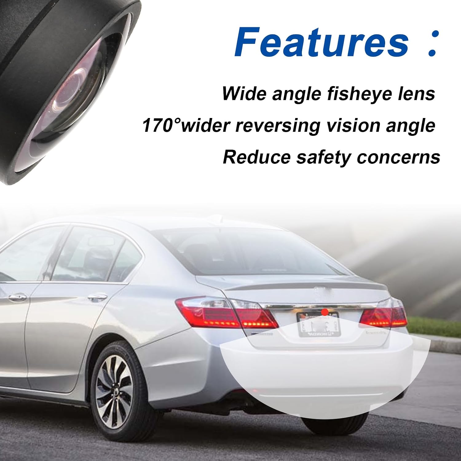 Backup Camera Compatible with 2014 2015 Accord Sedan EX LX Sport Hybrid Rear View Camera Replaces # 39530-T2A-A71 39530T2AA71 6 Pin