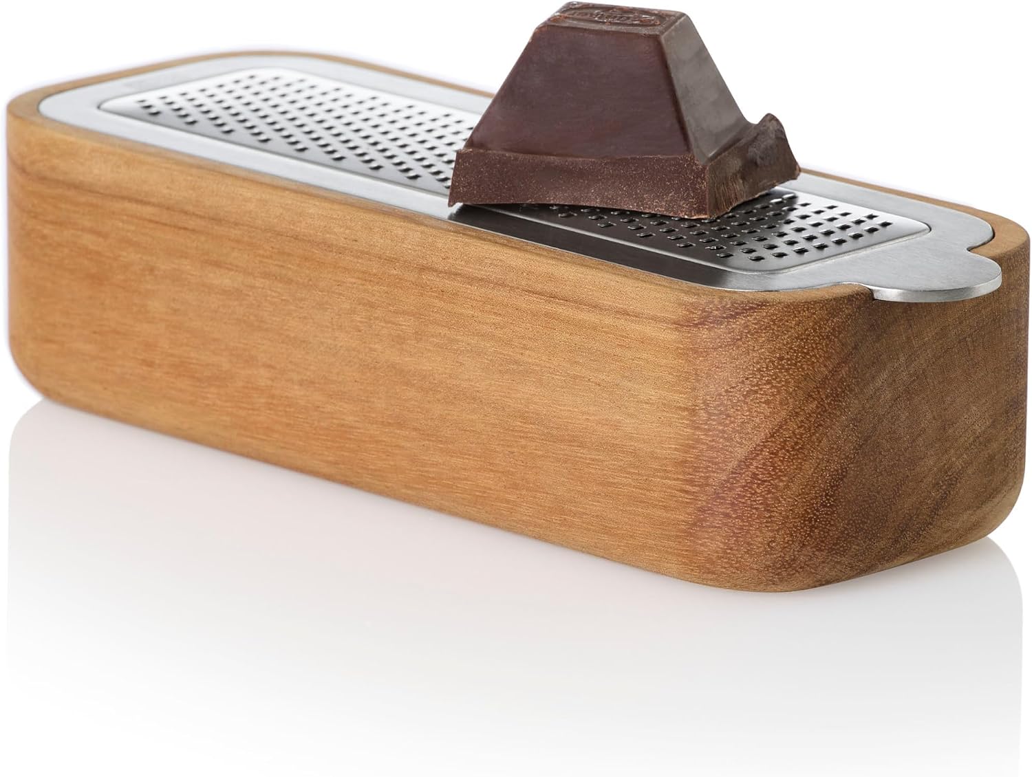 AdHoc Cut n Serve Fine Grater - Food Grater with Collecting Container & AdHoc PreciseGate - Versatile Kitchen Tool with Removable Dishwasher-Safe Blade - Stainless Steel/Acacia Wood