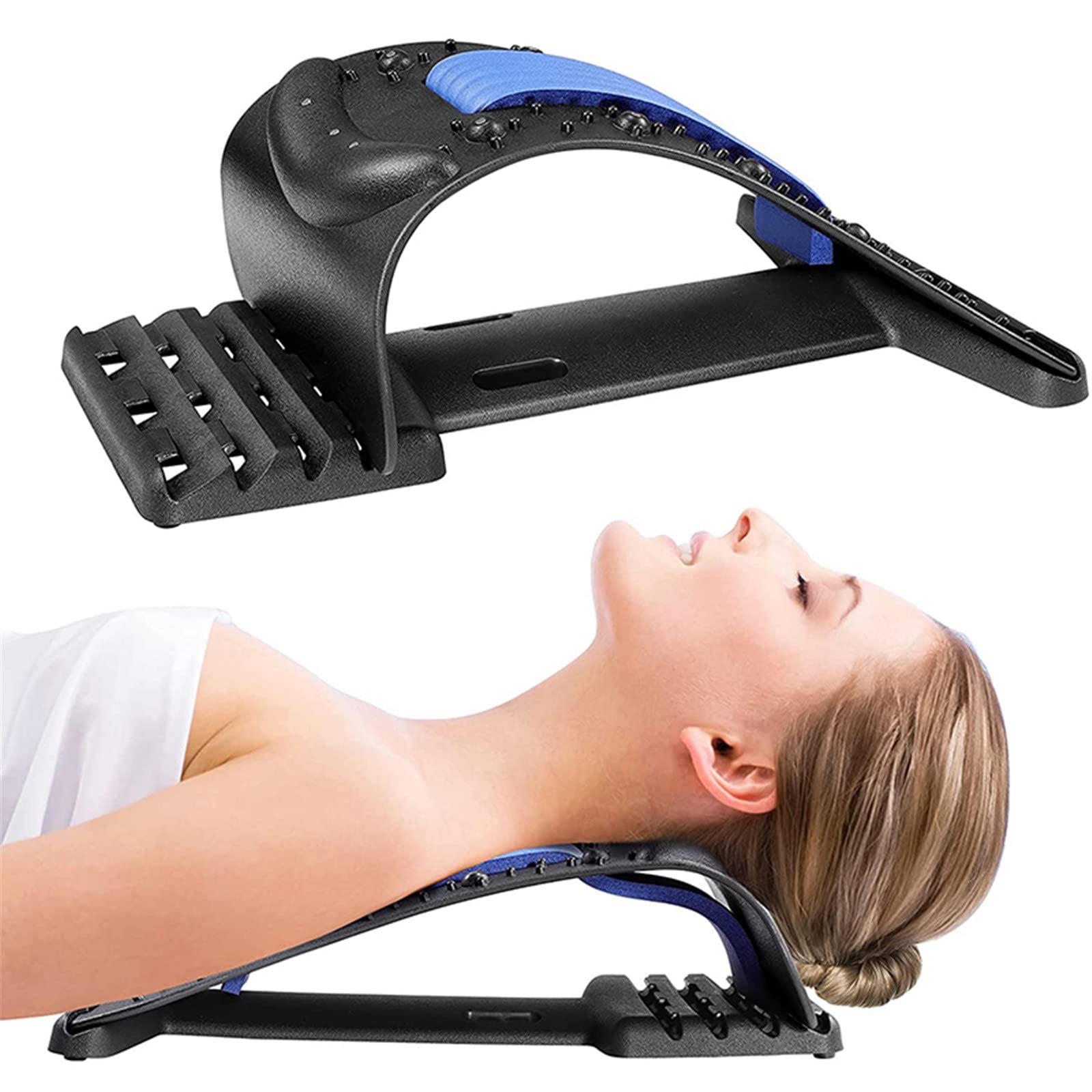 Étireur de cou avec massage musculaire et relaxant dos réglable pour la colonne