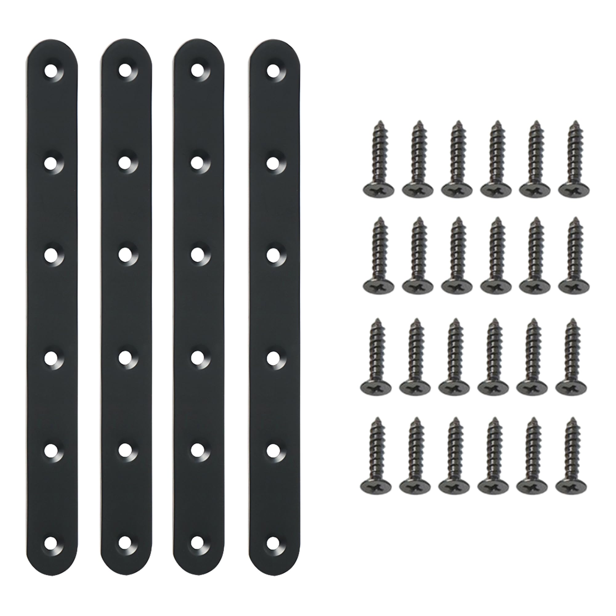 Mooche 4PCS Connecting Plates Straight Repair Joining Fixing Mending Flat Bracket Brace Shelf Support Stainless Steel Connector（20CM）