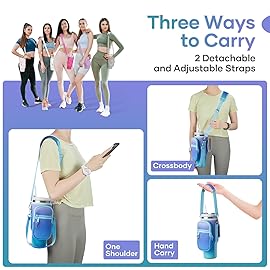 linmaya Water Bottle Carrier Bag with Phone Pocket for Stanley Cup 40/30oz,Insulated Neoprene Water Bottle Holder Cross-boday Bag with Adjustable Shoulder & Handheld Strap Stanley Cup Accessories