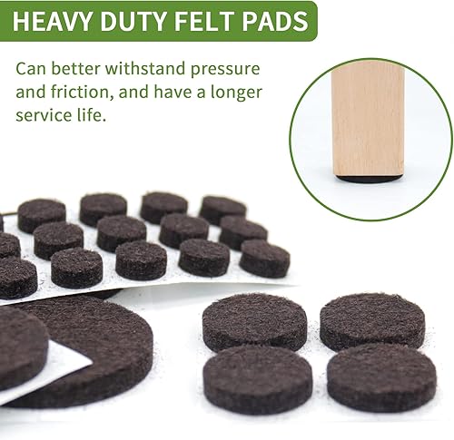 Vista 13 de Almohadillas de fieltro para muebles de madera dura, 68 unidades, almohadillas de muebles, protectores de suelo para pisos de madera dura