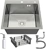 Single-bowl kitchen sink INOX 50 x 50  siphon dispenser
