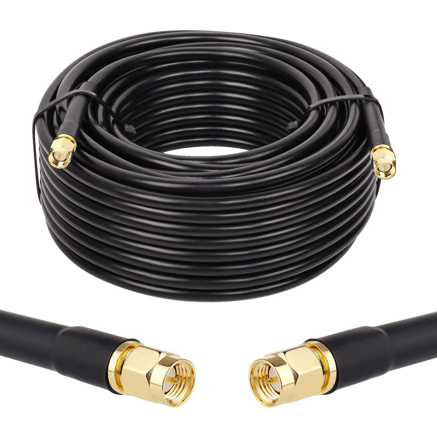 Câble coaxial SMA mâle vers SMA mâle 50 ohm KMR240 câble coaxial ultra faible perte avec connecteur SMA pour équipement réseau 3G/4G/5G/LTE, GPS, radio RF vers antenne (2,5 m)