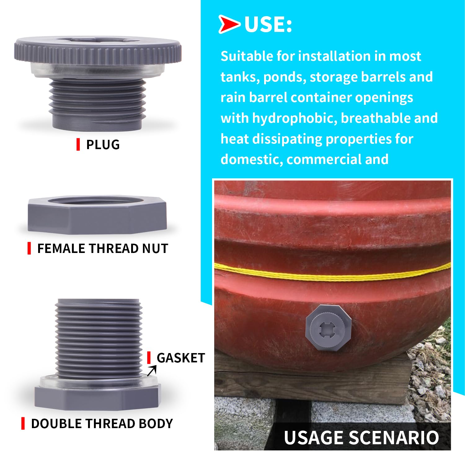 Snapklik.com : ChillWaves PVC Bulkhead Fitting 3/4" Double Thread ...