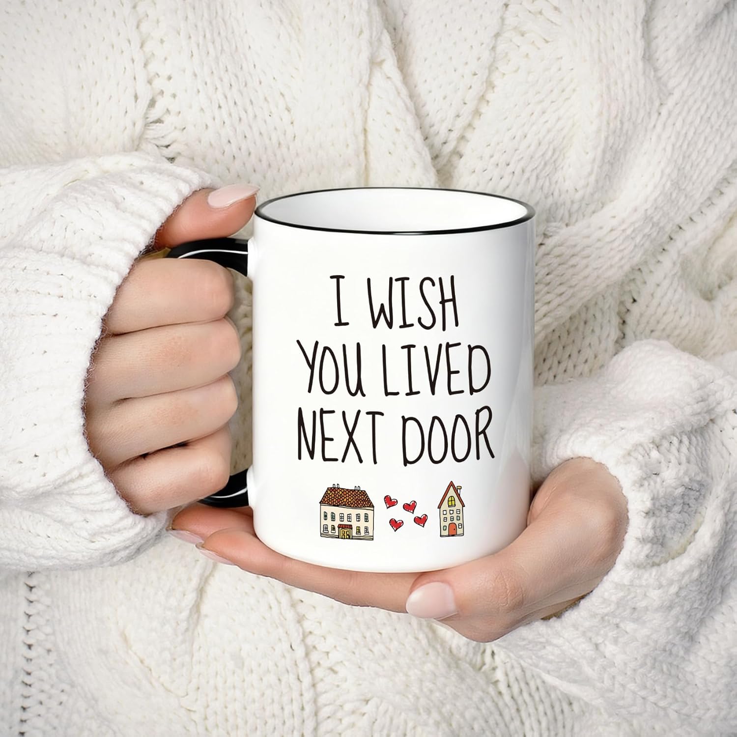 Funny Best Friend Mug Gifts for Women, I Wish You Lived Next Door mug, Christmas Birthday Friendship Mugs Gift for Her, Him Mom Sister Coworkers Nurse Clients Employee Teacher Bestie -171 - Image 3