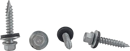 Chenango Supply - N.9 x 1 pulgada cabeza de arandela hexagonal Tornillo de techo de metal autoinicialautorroscante de metal a madera, techos de